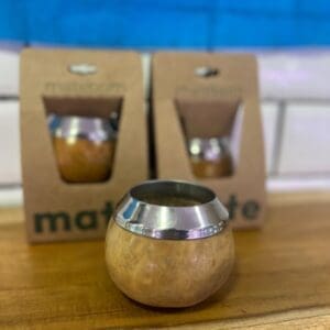 Mate de Calabaza Natural con Virola de Aluminio - Artesanal y Tradicional (Matebom)